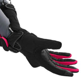 Luvas de motociclismo Shima Sonic Lady em pele preta e rosa