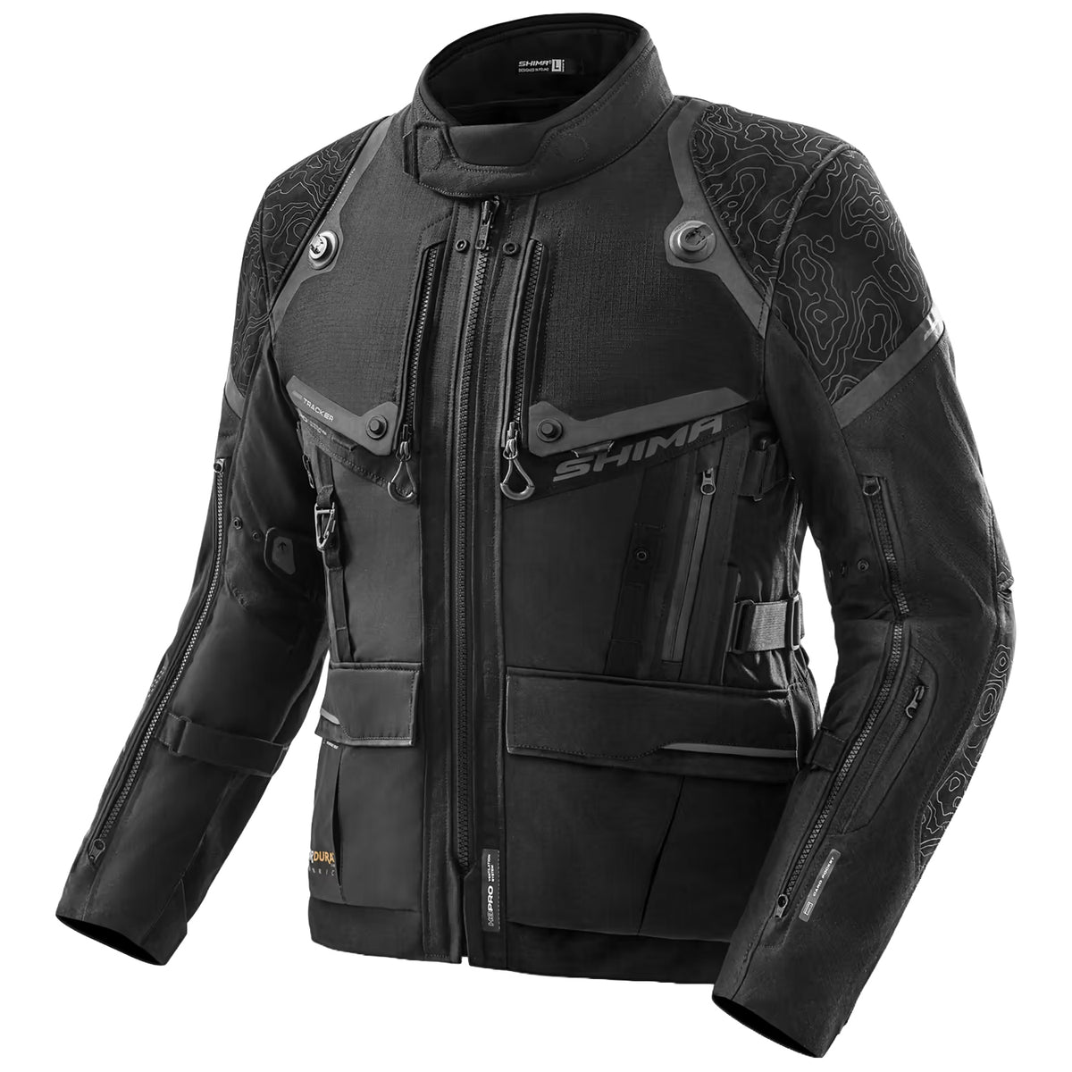 SHIMA TRACKER Herren-Touren-Motorradjacke, Schwarz