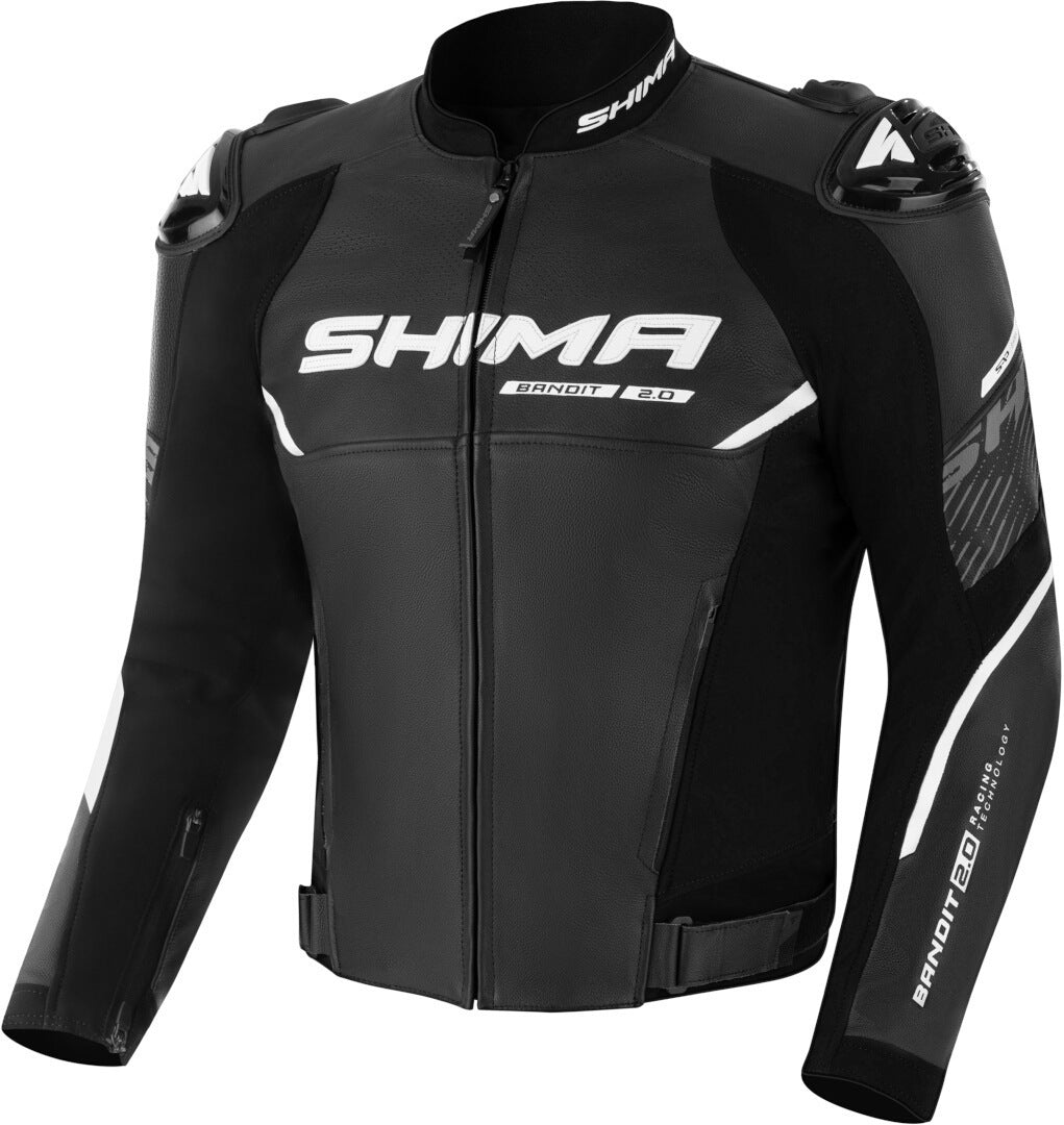 Jaqueta de couro masculina Shima Bandit 2.0 preta