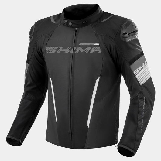 VESTE DE MOTO EN TEXTILE NOIR ET BLANC POUR HOMME SHIMA SOLID 2.0