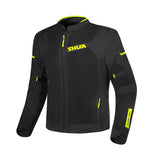 SHUA GRAVITY MESH 2.0 CHAQUETA DE MOTO DE HOMBRE NEGRO AMARILLO FLOU