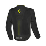 SHUA GRAVITY MESH 2.0 CHAQUETA DE MOTO DE HOMBRE NEGRO AMARILLO FLOU