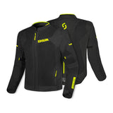 SHUA GRAVITY MESH 2.0 CHAQUETA DE MOTO DE HOMBRE NEGRO AMARILLO FLOU