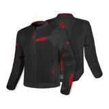 SHUA GRAVITY LITE MEN'S SUMMER MOTORCYCLE JACKET BLACK RED