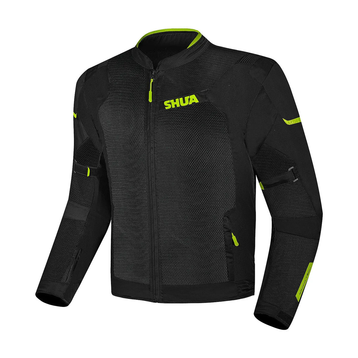 SHUA GRAVITY MESH 2.0 MOTORCYCLE JACKET MEN BLACK YELLOW FLUOR