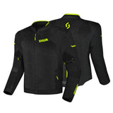 SHUA GRAVITY MESH 2.0 MOTORCYCLE JACKET MEN BLACK YELLOW FLUOR