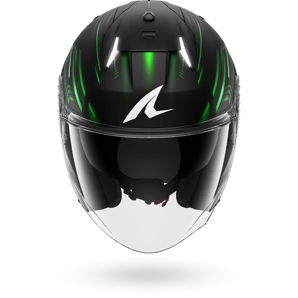 SHARK SKWAL i3 JET Light-Blur Casco Negro Mate Verde Blanco