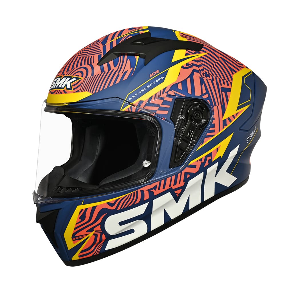 SMK STELLAR FURY MA534 Moto Integral Casco Decorado Mate