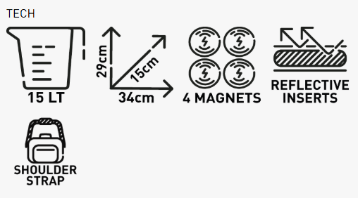 KAPPA VPD02K de piel suave Mochila bolso 15 l