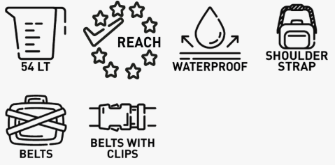 KAPPA TK767 WP   interior Maleta sillín bolsa 54 L