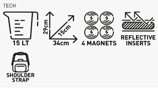 Kappa VPD01K de piel suave Mochila bolso15 l