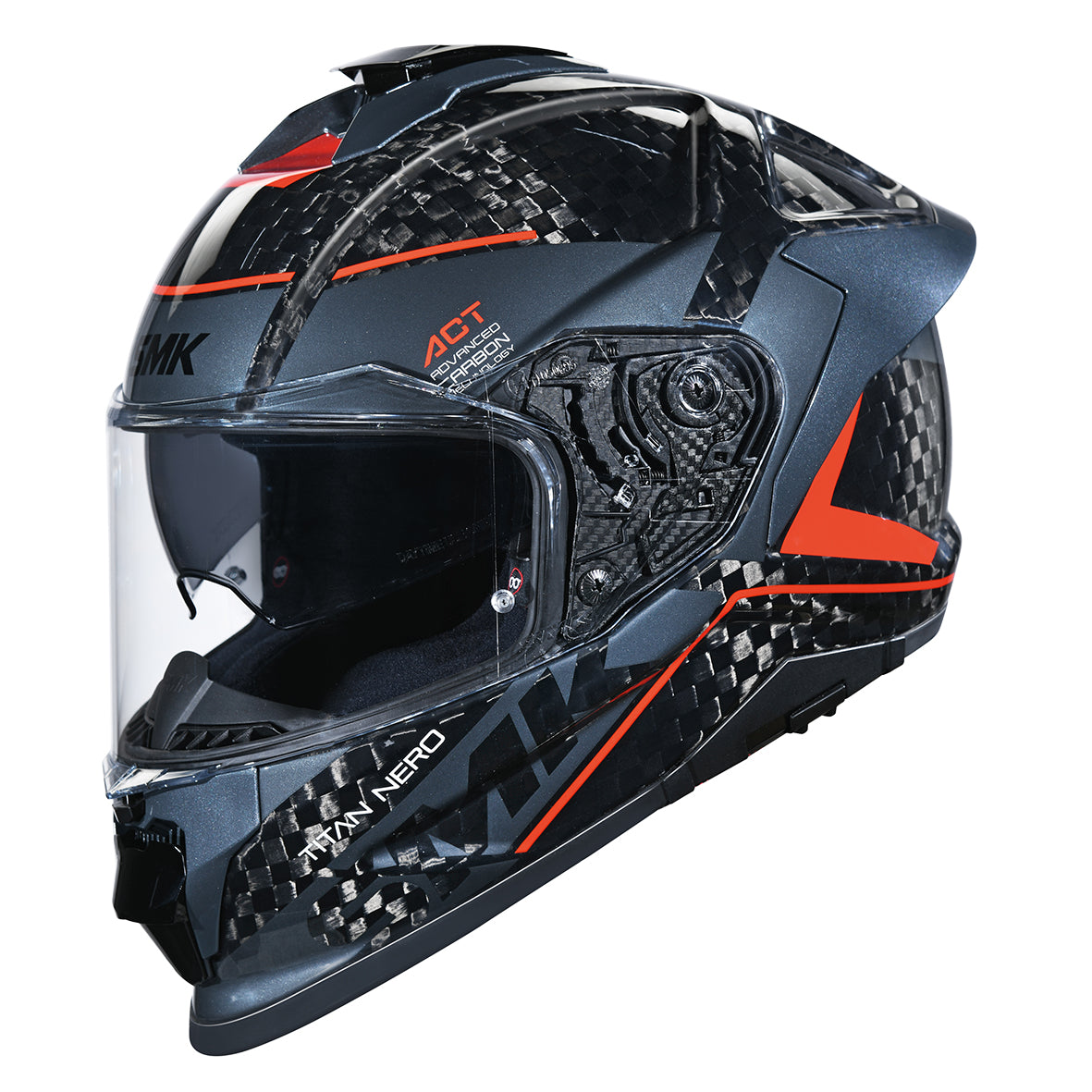 SMK- TITAN CARBON NERO DECORADO BRILLO ROJO (GL263)