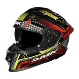 SMK TITAN CARBON-S01 GL-234 CASCO INTEGRAL DE MOTO NEGRO ROJO AMARILLO