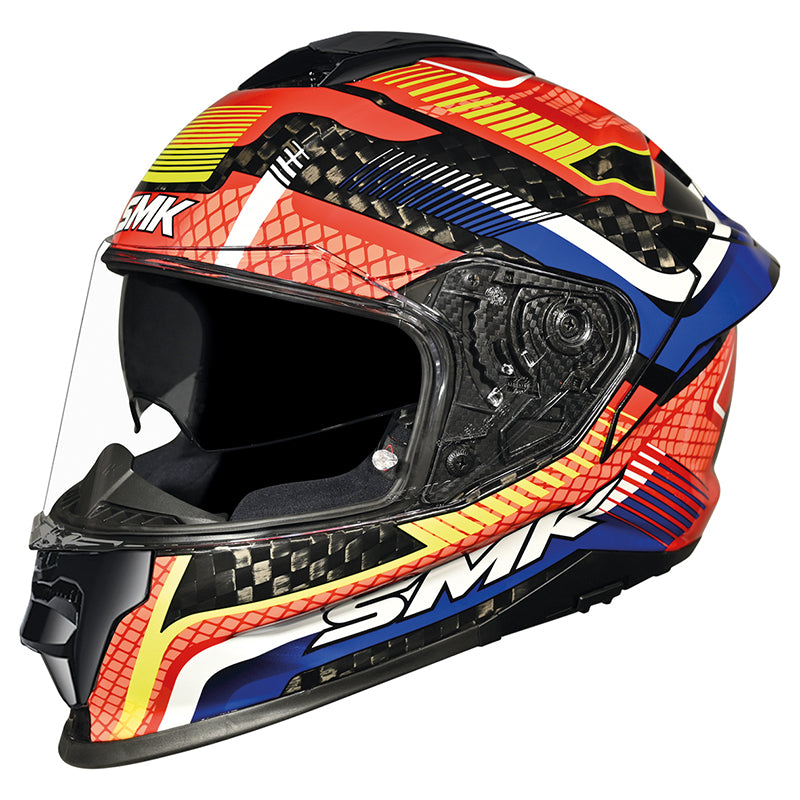 SMK TITAN CARBON-S01 GL-235 GLOSSY BLACK FULL FACE MOTORCYCLE HELMET