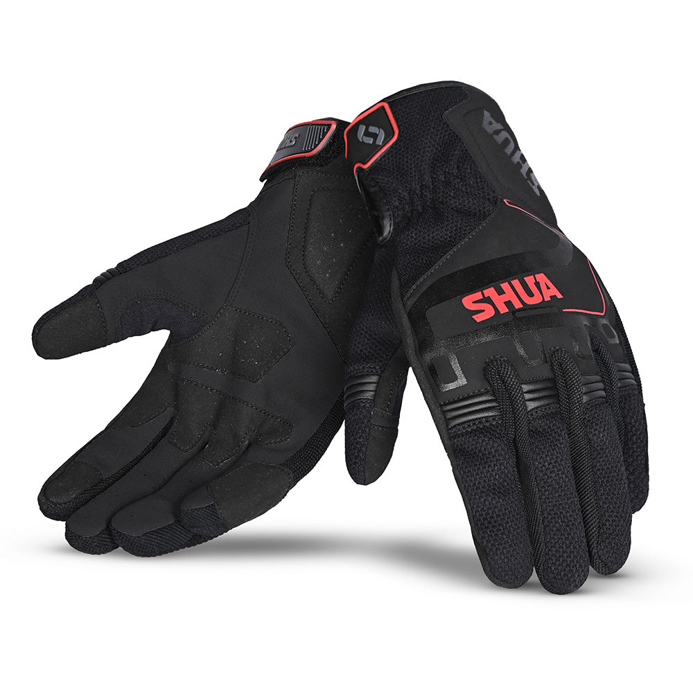 SHUA SEA BREEZE GUANTES DE HOMBRE NEGRO ROJO