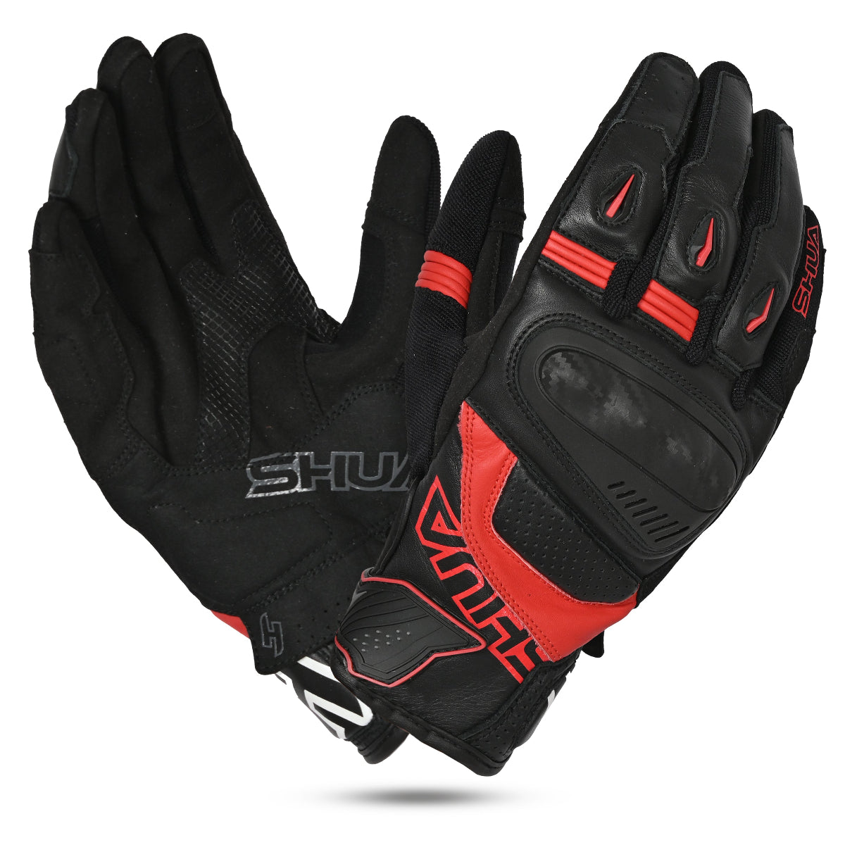 SHUA Proton Guantes De Moto Negro Rojo