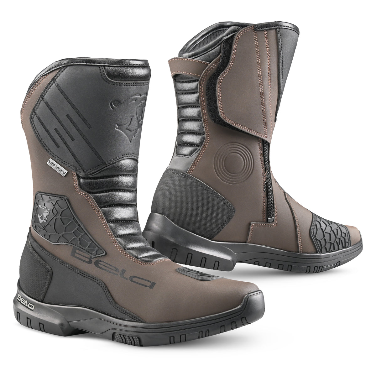 BELA GLADIATOR BOTAS DE MOTO DE TOURING PIEL NEGRO MARRON