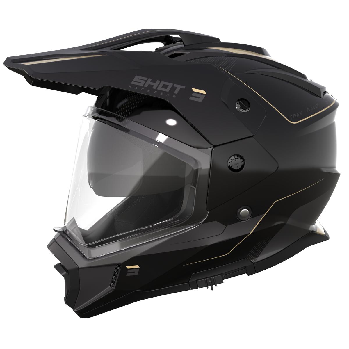 SHOT TREK MAX VISION RALLY CASCO DE MOTO NEGRO ARENA BRILLANTE
