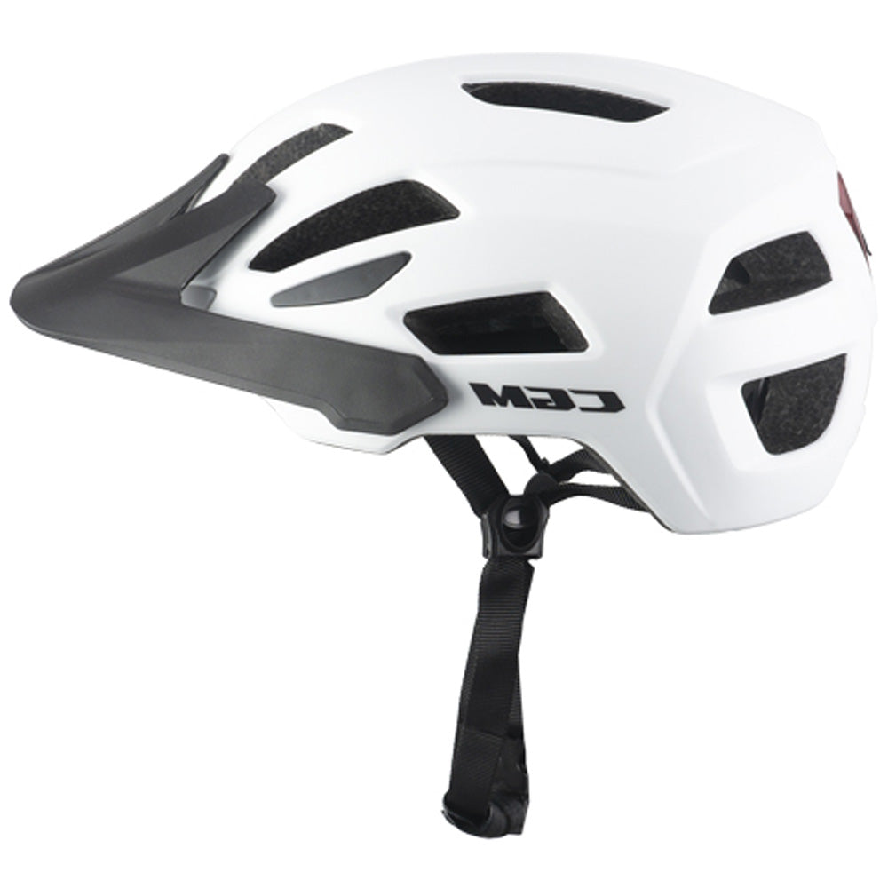 CGM 890A Sentiero Mono Urbano Ciclista Casco Bianco opaco