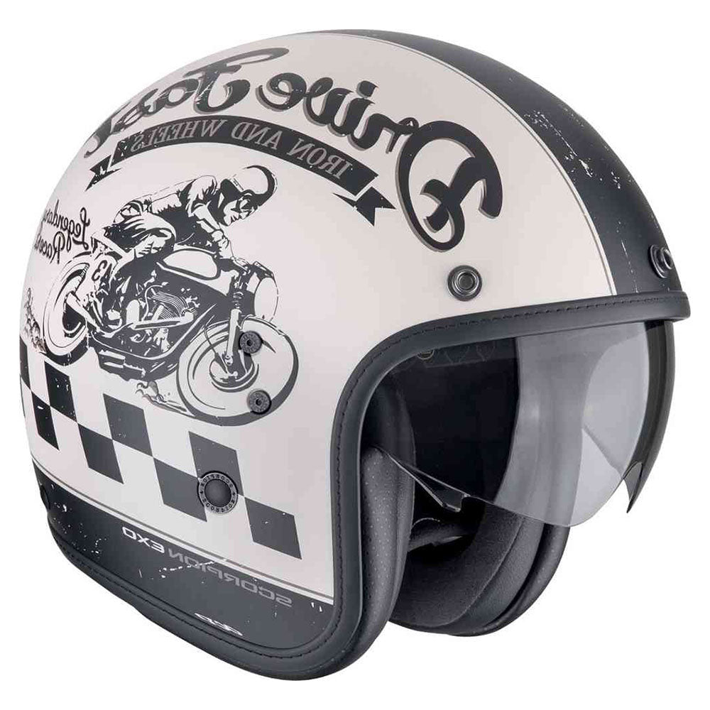 SCORPION BELFAST EVO DRIVE FAST Abierto Casco Crema mate -Negro - CASCO