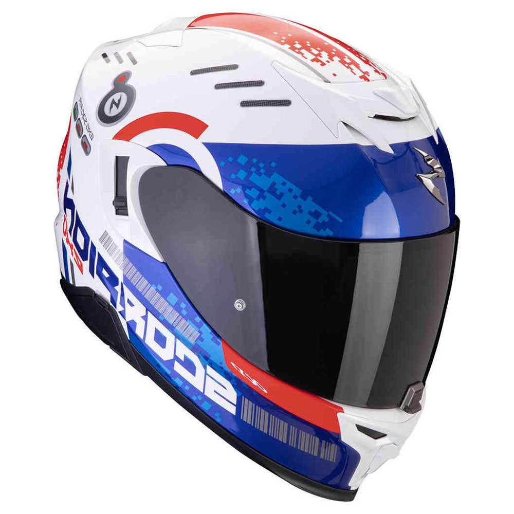 SCORPION EXO-520 EVO AIR TITAN INTEGRAL CASCO Blanco-Azul-Rojo