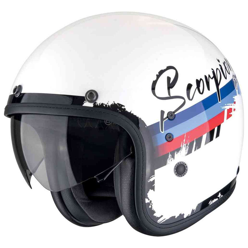 SCORPION BELFAST EVO ADONIS ABIERTO CASCO Blanco Rojo Azul - CASCO