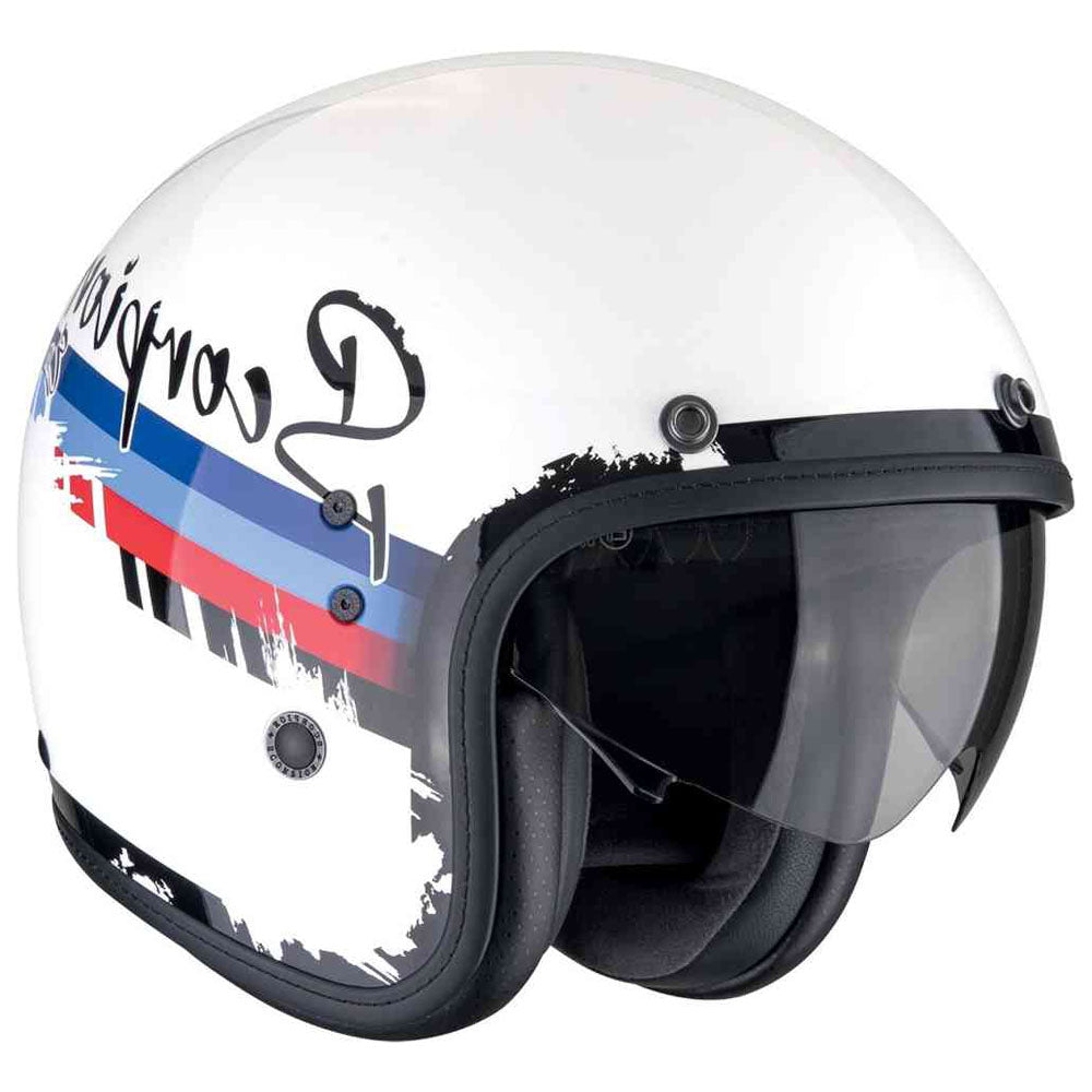 SCORPION BELFAST EVO ADONIS ABIERTO CASCO Blanco Rojo Azul - CASCO