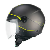 CGM 167G FLO WAY Casco Jet Antracita Amarillo Fluo Satinado Largo - CASCO