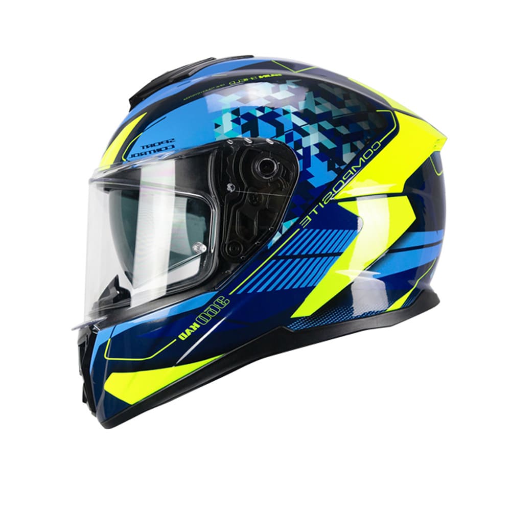 CGM 360S KAD RACE Integral Turismo Moto Casco Azul Amarillo Fluo