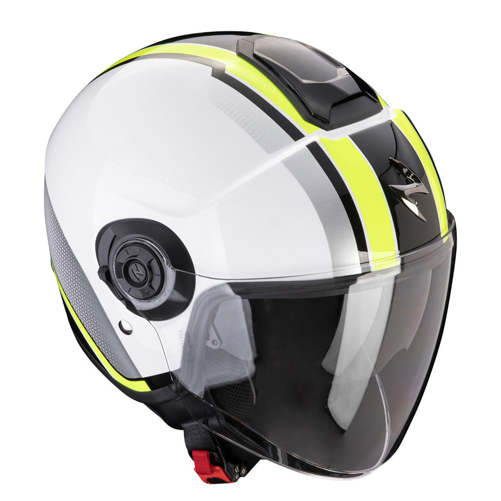 SCORPION EXO-CITY II VEL Abierto Jet Casco Blanco Amazillo neon - CASCO