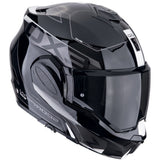SCORPION EXO Tech Evo Traveler Frontal Flip Casco de Negro Blanco - CASCO