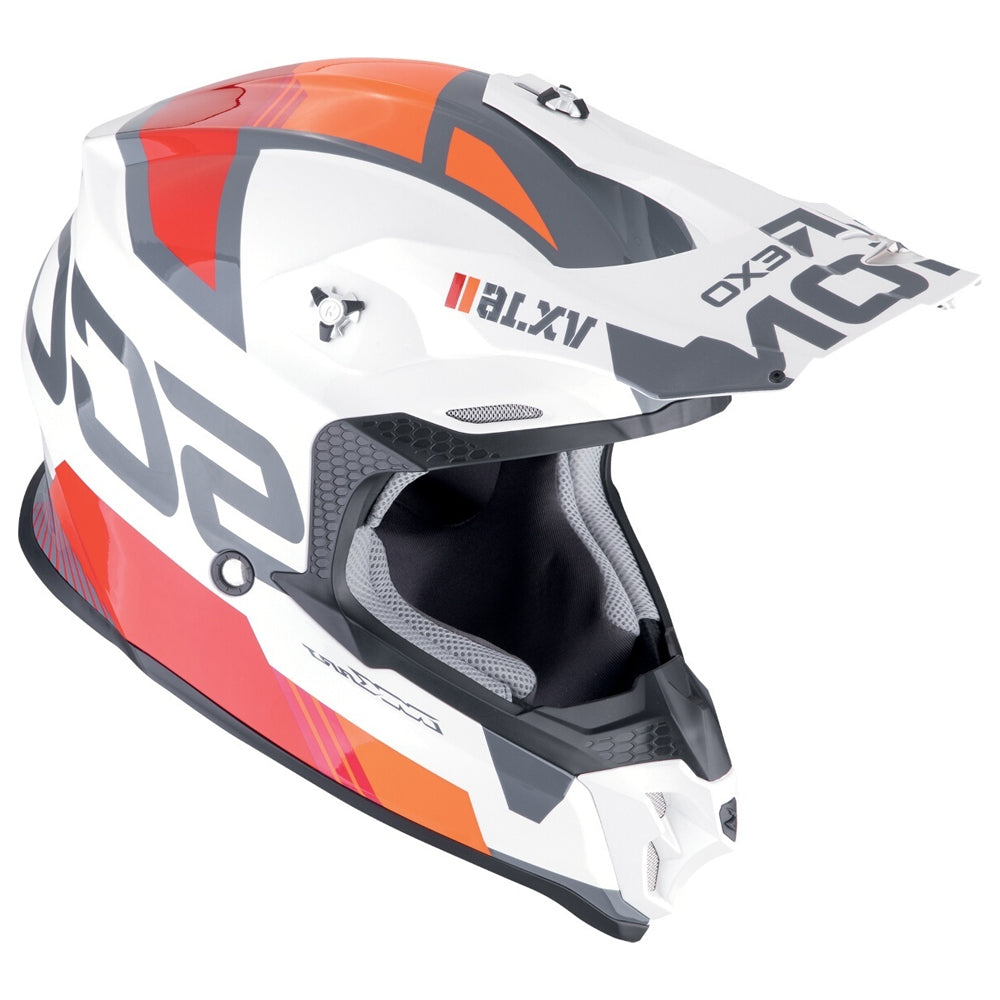 SCORPION VX 16 EVO AIR ANALOG Enduro Moto Casco Blanca Naranja - CASCO