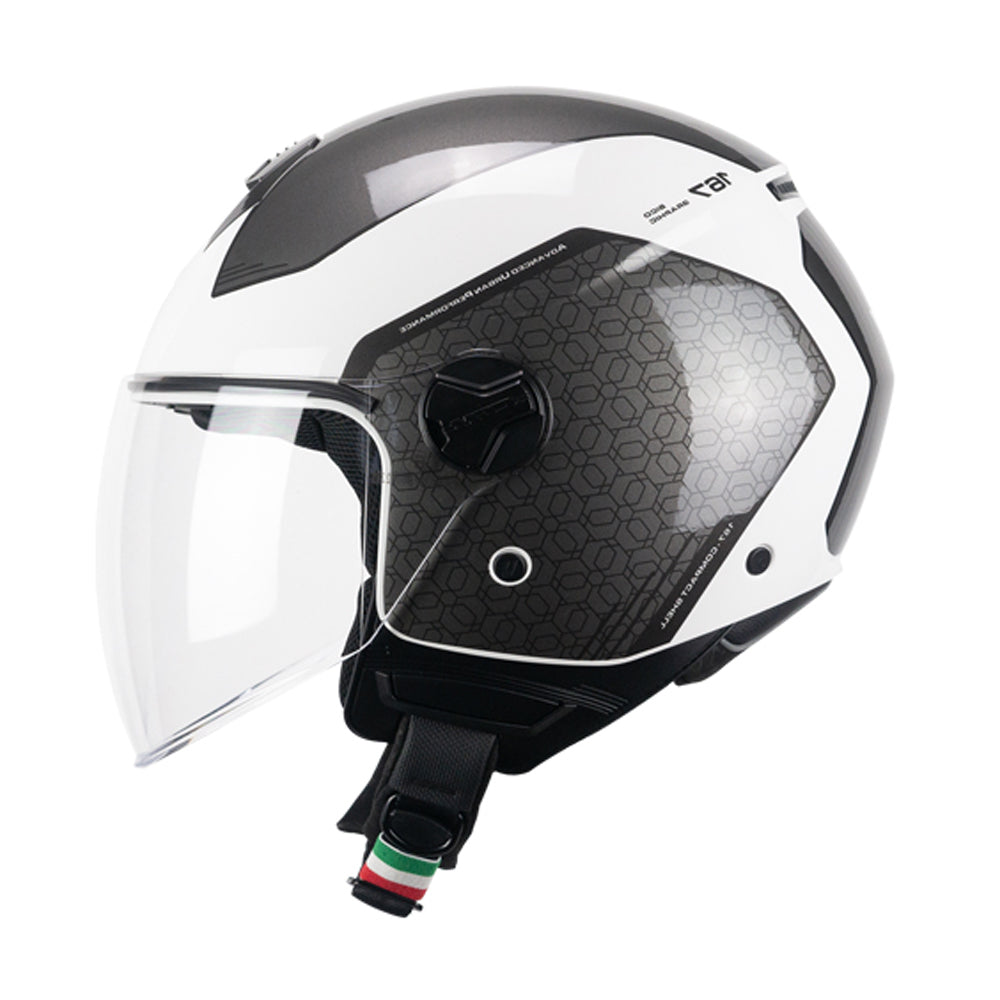 CGM 167L FLO BICO Urbano Abierto Jet Casco Blanco Gris Largo