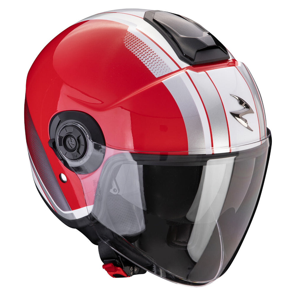 SCORPION EXO-CITY II VEL Abierto Jet Casco Rojo Blanco - CASCO