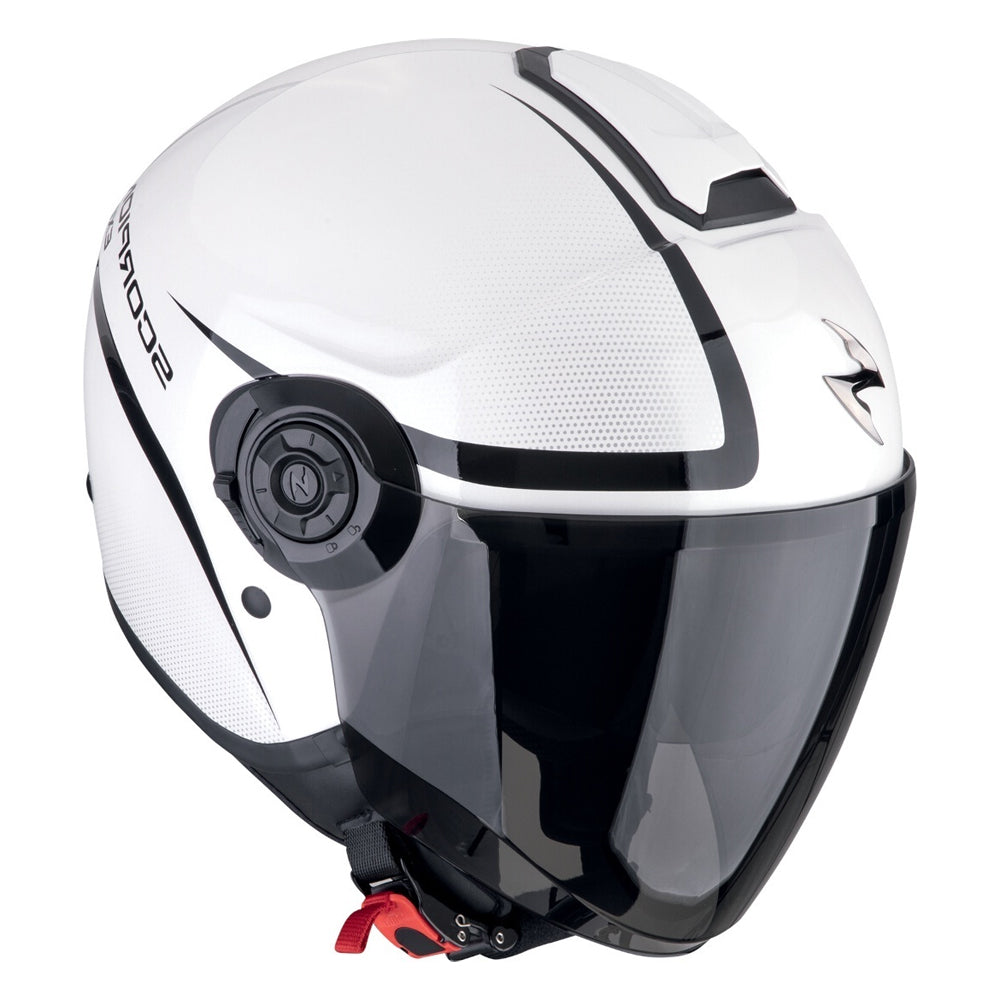 SCORPION EXO-CITY II INTERCITY Cara Abierta Casco Jet Blanco Negro - CASCO