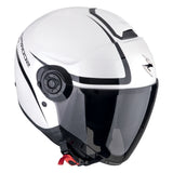 SCORPION EXO-CITY II INTERCITY Cara Abierta Casco Jet Blanco Negro - CASCO