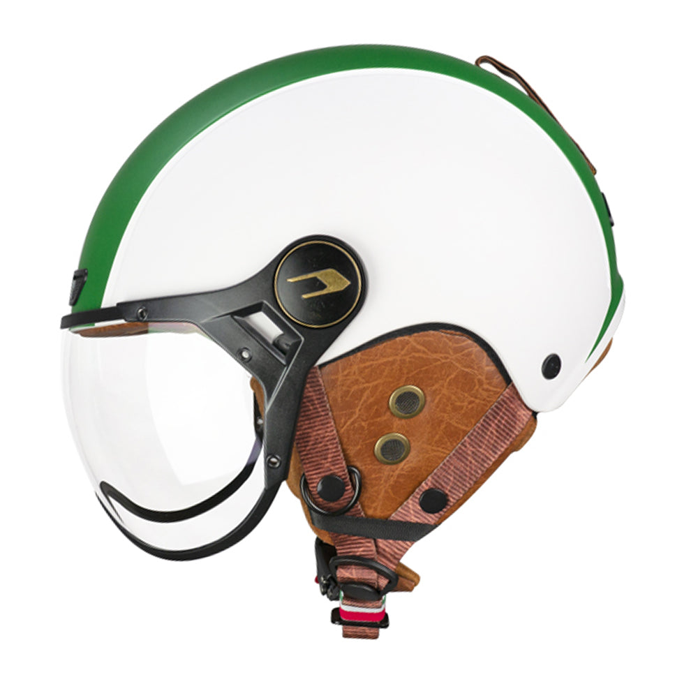 CGM 801I JET EBI ITALIA Abierto Casco Blanco Verde Rojo Opaco - CASCO