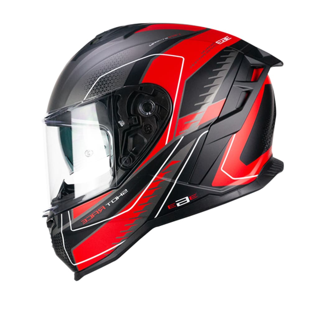 CGM 363 SHOT RACE Integral Moto Casco Rojo Antracita Mate