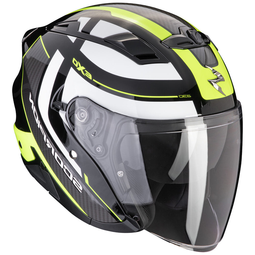 SCORPION EXO 230 PUL Abierto Casco Negro Amarillo neon - CASCO