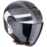 SCORPION EXO-CITY II BLUR Moto Jet Casco Plata Mate Negro Blanco - CASCO