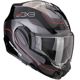 SCORPION Exo-Tech Evo Pro Commuta Casco modular Negro Plata Rojo - CASCO
