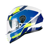 CGM 333G ONYX SPORT Integral Moto Casco Azul Amarillo Fluo