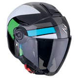SCORPION EXO-CITY II BLUR Moto Urbano Jet Casco Negro Blanco Verde - CASCO