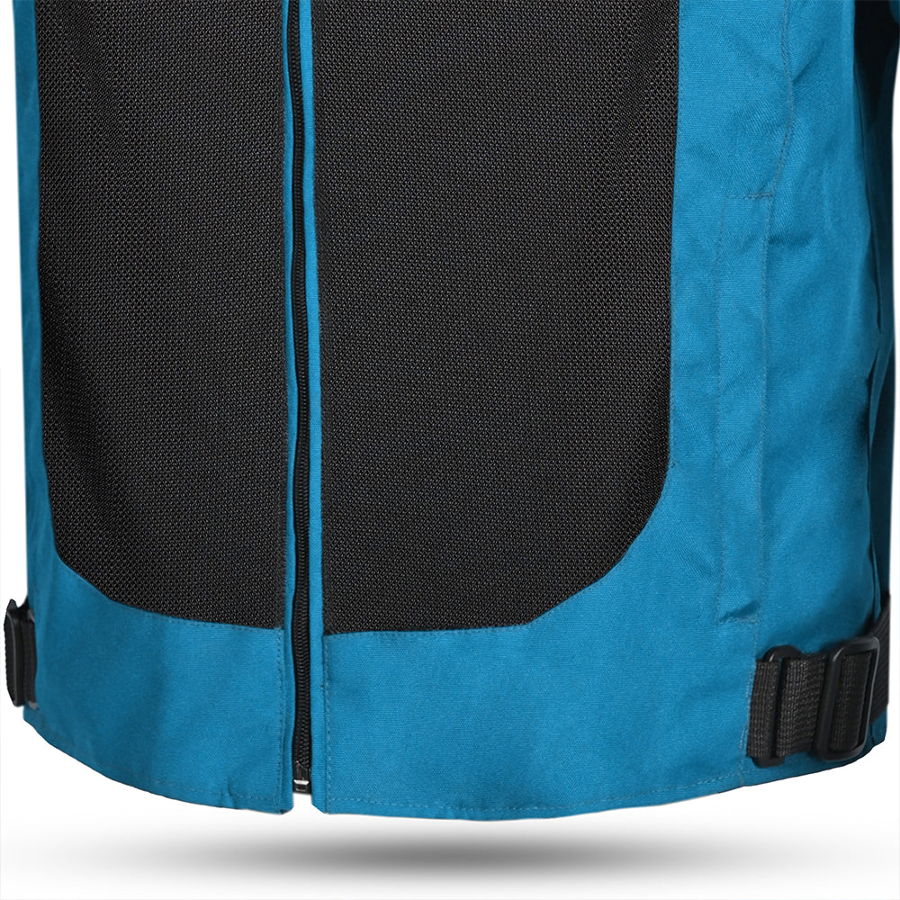 R-TECH SPIRAL MESH CHAQUETA DE MOTO DE HOMBRE TEXTIL  AZUL CLARO NEGRO ROJO