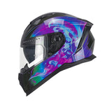 CGM 311S BLAST JELLY Integral Moto Casco Negro Púrpura