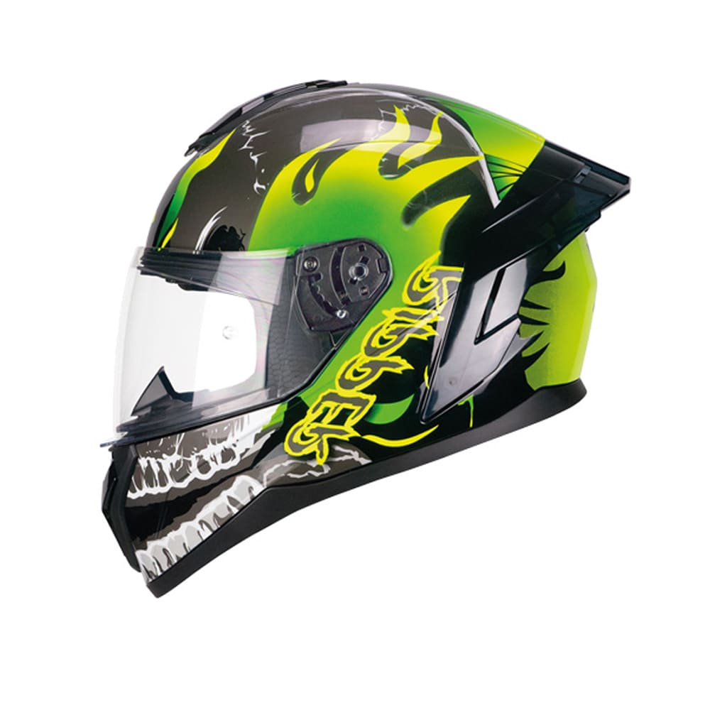CGM 330R RIOT RIPPER Integral Casco Negro Verde Amarillo Fluo