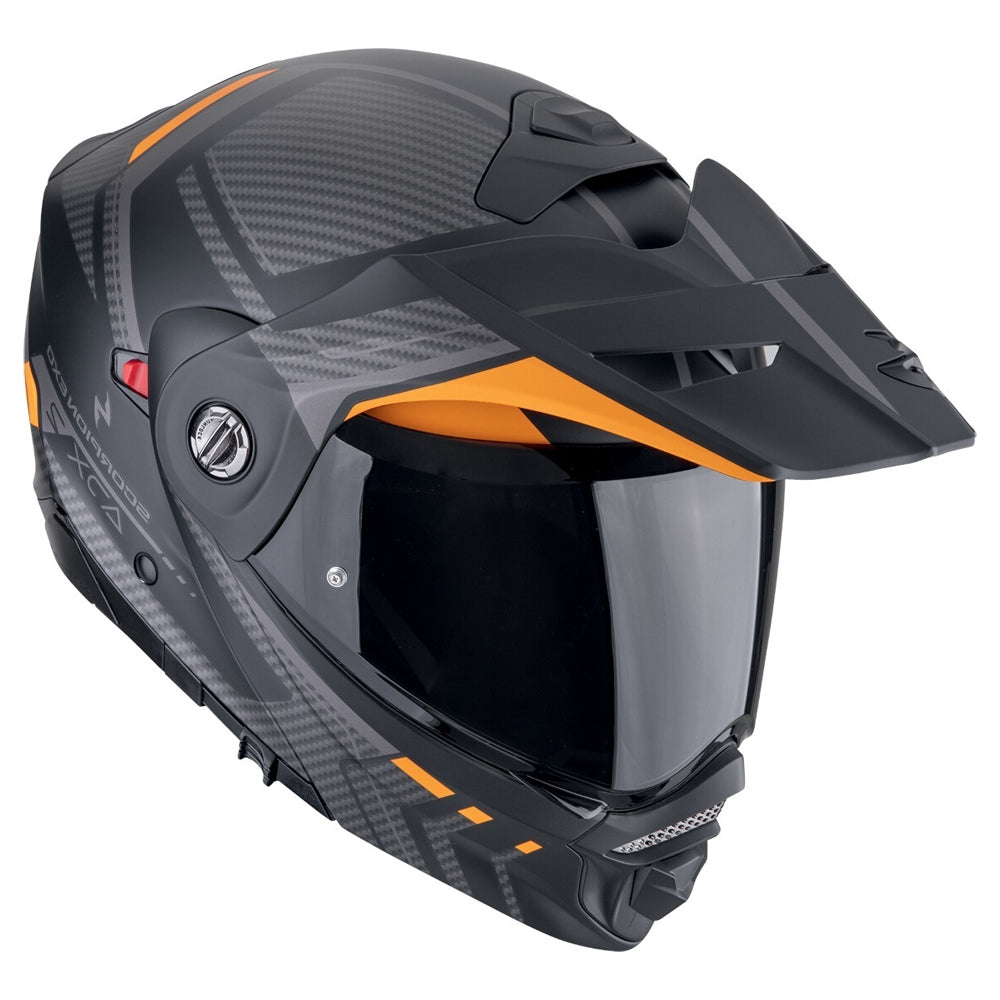 SCORPION ADX-2 LEWIS Aventura Moto Casco Negro Mate Naranja - CASCO