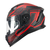 CGM 311M BLAST MAYA Integral Para Moto Casco Negro Rojo Mate