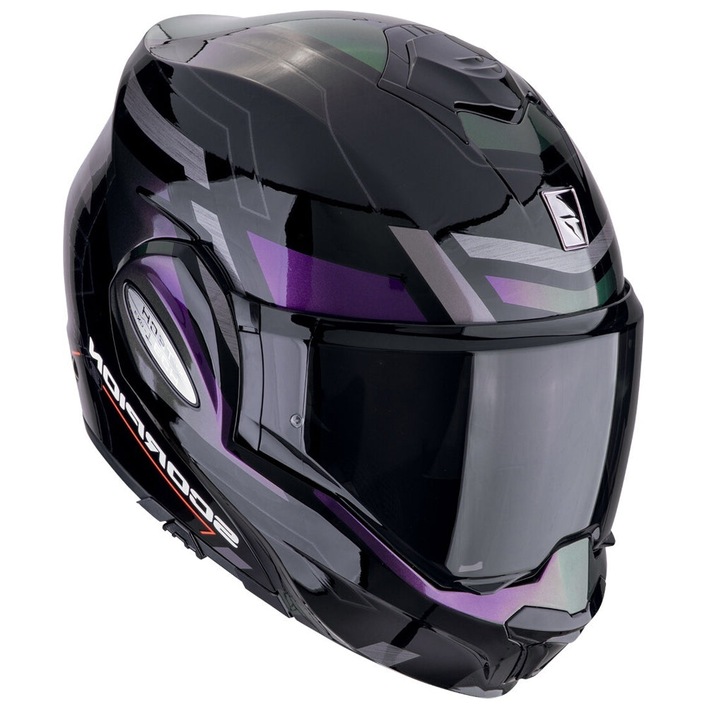 SCORPION EXO Tech Evo Conquer Turismo Casco modular Negro-Camaleon - CASCO