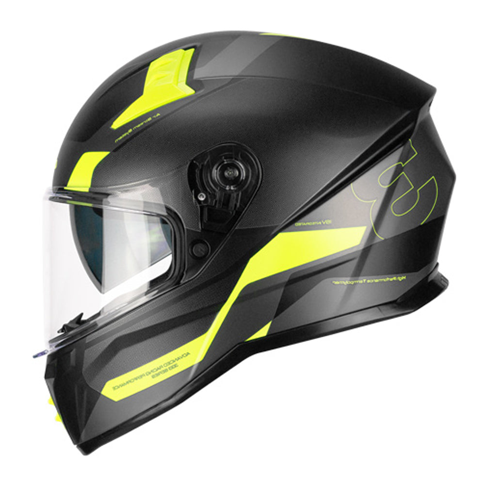  CGM 333G ONYX SPORT Integral Moto Casco Negro Amarillo Fluo Mate